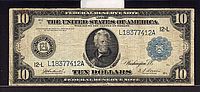 Fr.950, 1914 $10 San Francisco Federal Reserve Note, VF